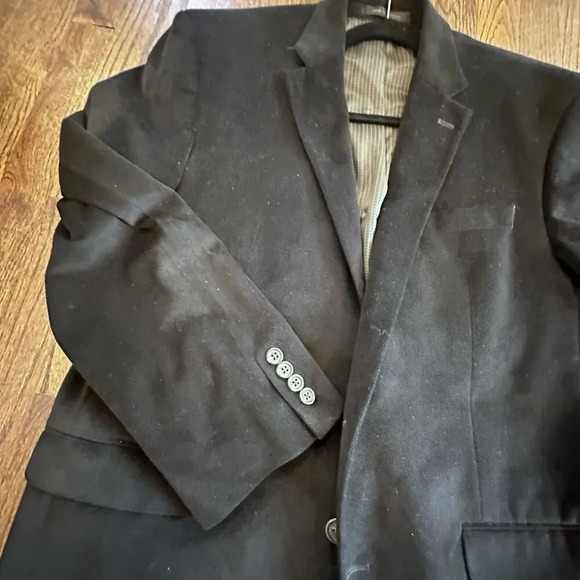 Lauren Ralph Lauren Black Classic 100% Wool Velvety Sport Blazer Coat 42R 1475 - Picture 9 of 14